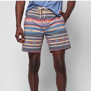 Faherty Doug Good Feather Classic Boardshorts in Fire Sky Size 42 NWT